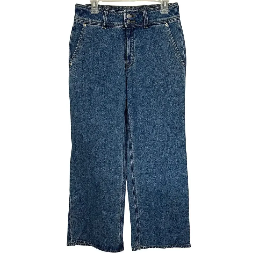 J. Crew Slim Wide Jean with Stacked Buttons CD884 Size 28